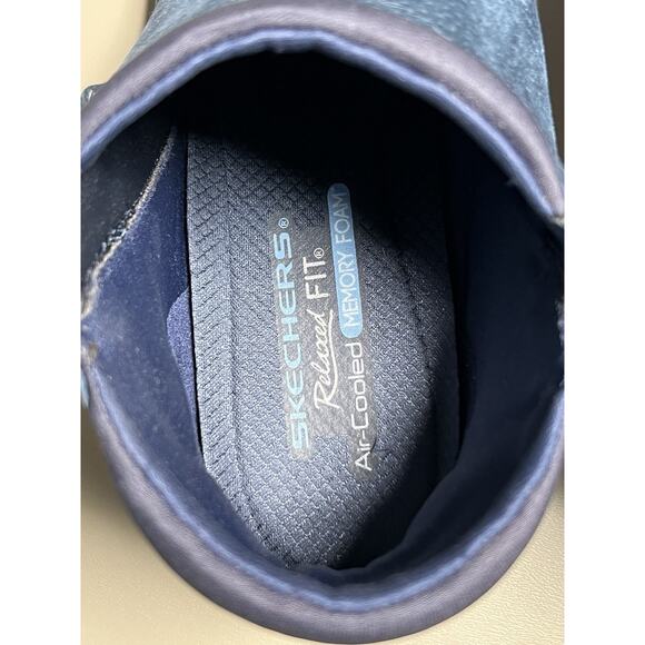 Skechers 49590 Bikers Zappiest Boot Women's size 9.5 Navy Suede Memory Foam - Picture 11 of 14